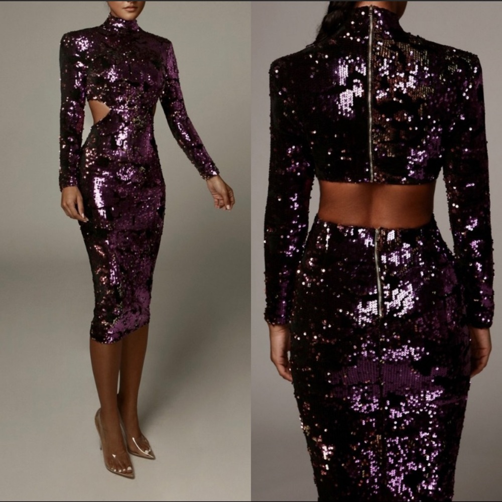 COPY - JLUXLABEL Utopia Sequin Mid Cut Dress